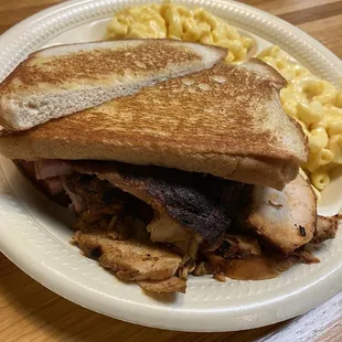 3-meat meal (ham, chicken, and ribs are VERY DRY), with mac n cheese sides.