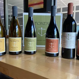 Lineup from a recent tasting of Foxen Vineayrds, Santa Maria CA, with owner Jenny Dore. Sign up on our website for current tasting schedule.
