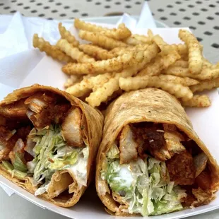 a sandwich and fries