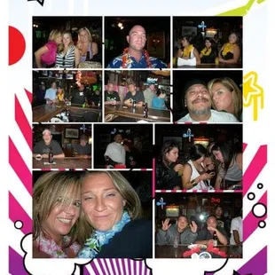 a collage of photos taken at a party