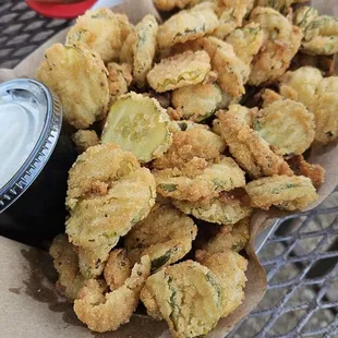 Pickle chips with Ranch