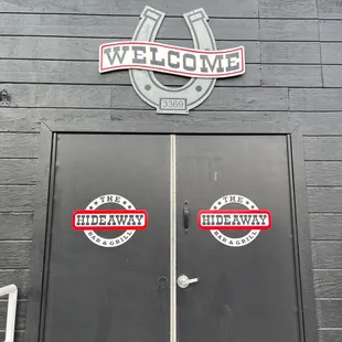 the entrance to a motorcycle shop