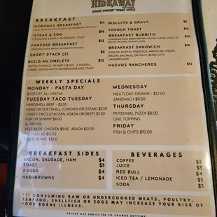 menu