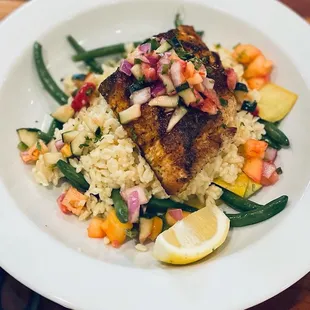 Ono w/Guava, Beams and Risotto.