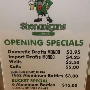 the menu