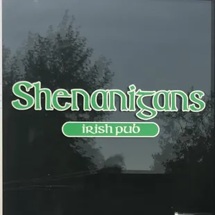 a sign in the window