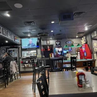 the inside of a restaurant