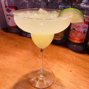 a margarita in a coupe glass