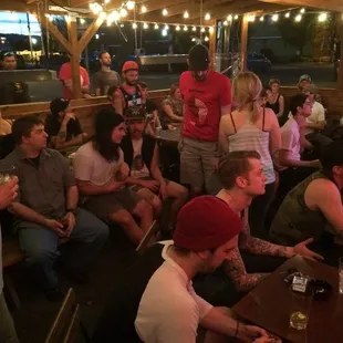 Blazers on patio tv!