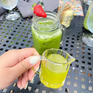 Extra pistachio syrup with my matcha pistachio drink