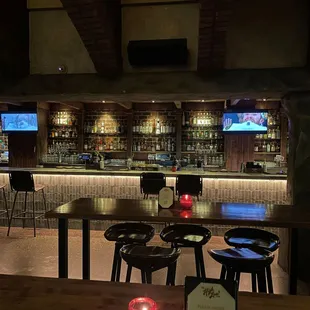Fully stocked bar.