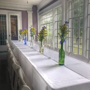 Riverfront seating for 50 or less inside the home.