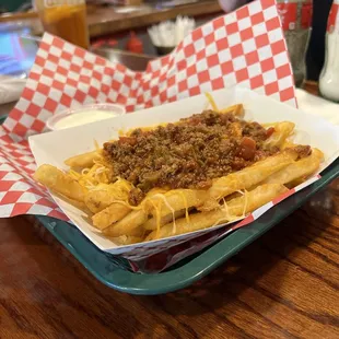 Cheese fries add chili (over priced @ $10.70 + $2)