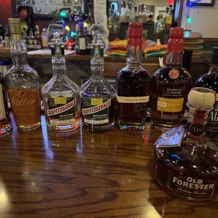a variety of liquors