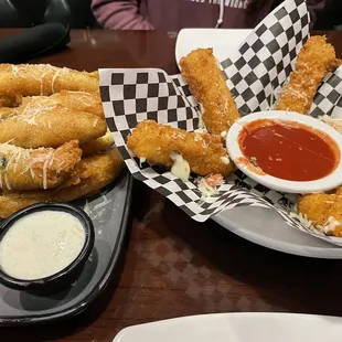Fried Pickles and Mozzarella Sticks