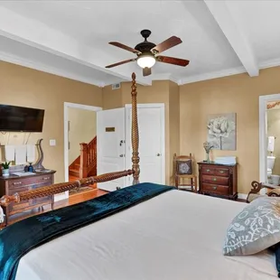 Magnolia view from behind bed