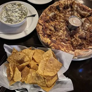 Spinach Dip &amp; BBQ Pork Pizza