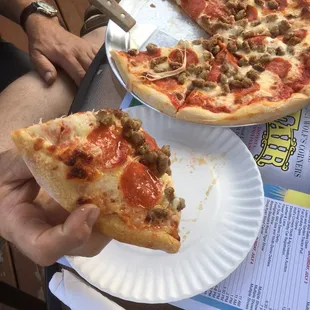 Pepperoni pizza with sausage