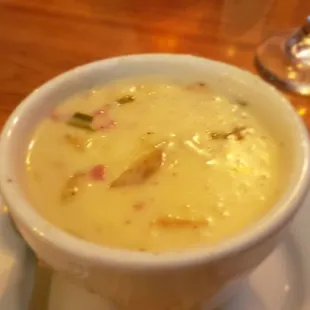 Skin on ham and potato soup, yum