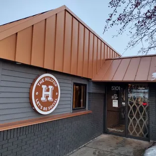 Outside the restaurant