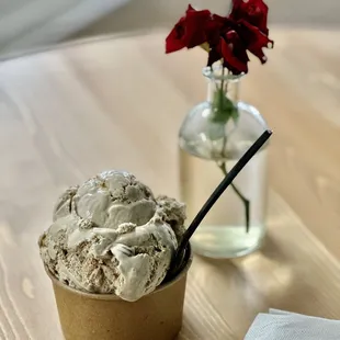 Two scoops of ice cream