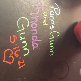 They let us write on the tables