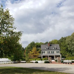 Ambassador House with the event tent on the left