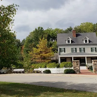 Ambassador House with the event tent on the left