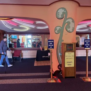 Inside the foyer looking out toward the concession area.