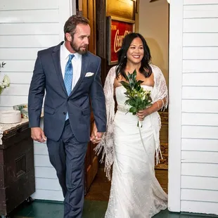 Walking into the Green room