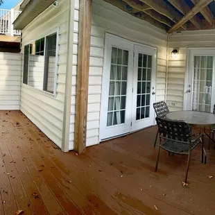 Porch with outdoor table and chairs