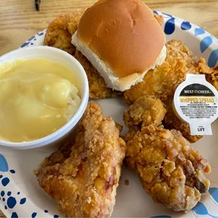 Four Piece Fried Chicken Meal with Mashed Potatoes