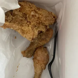 Two legs and a chicken breast. I did the individual pieces for the order