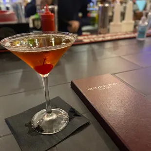 a cocktail on the bar