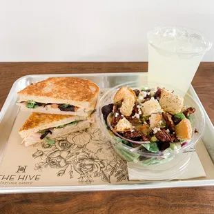 Our Basic Bee sandwich with a small side Fruit &amp; Nut Salad