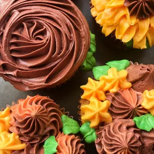 Underneath this dreamy fall buttercream are grain-free, gluten-free, nut-free pumpkin cupcakes