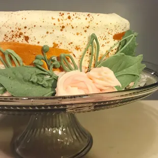 Carrot cakes can be pretty, too (and a little gold shimmer never hurts)