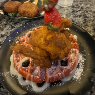 Red Velvet Chicken and Waffle