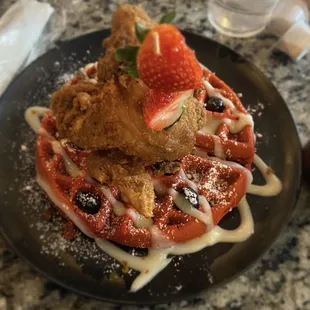 Red Velvet Chicken and Waffle