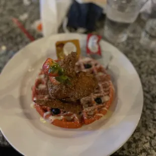 Red Velvet Chicken and Waffle