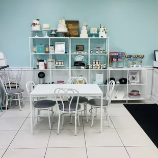 a table and chairs