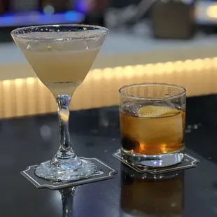 The tequila honeybee, and a smoked old-fashioned