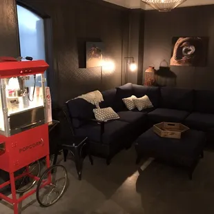 An  intimate seating area.