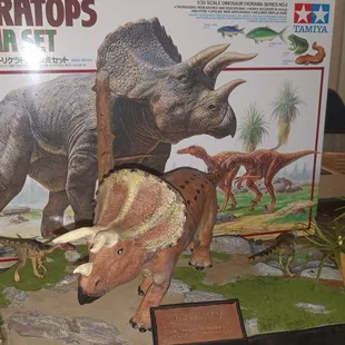 Finished Triceratops diorama that you can purchase at the Hobby Company.