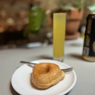 Mimosa and donut