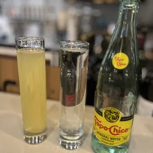 Mimosa and mineral water