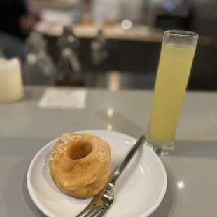 Mimosa and donut