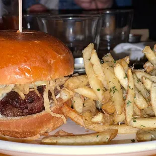 Burger and fries
