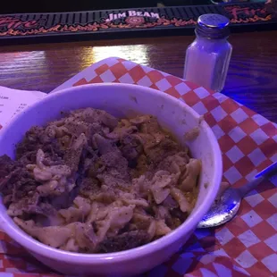 a bowl of food on a table