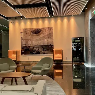 the lobby of the hotel